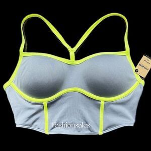 Victorias Secret Pink Active Ultímate Push up Padded Corset Sports Bra gray S